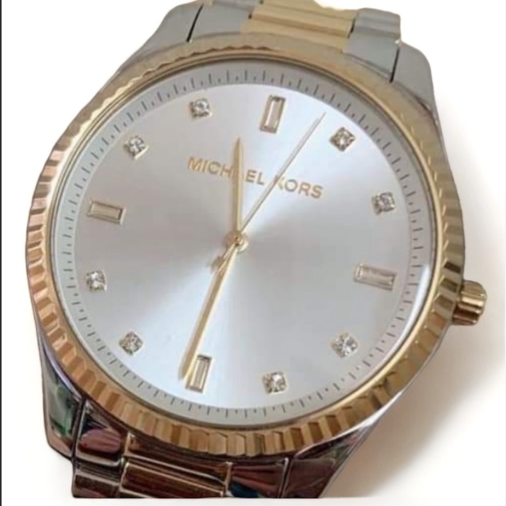 Michael Kors Stainless Steel | Gold Plated Watch With Crystals | Extra Links EUC